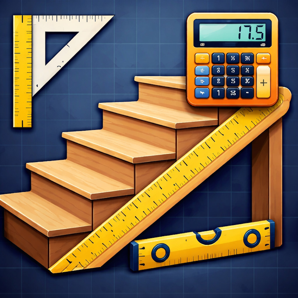 Stair Calculator App Icon - Stair Stringer and Rise Run Calculator